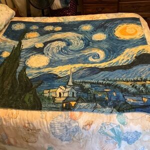 Van Gogh Starry Night Decorative Throw Blanket - Blue & Yellow